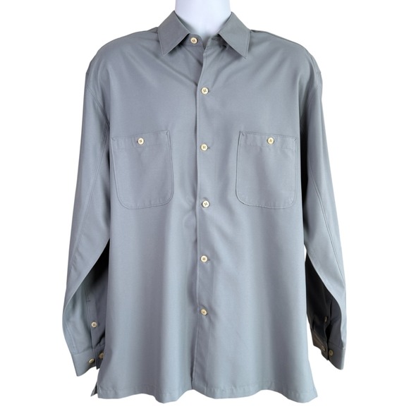 Ermenegildo Zegna Other - Ermenegildo Zegna Sport Mens Italian Performance Button Down Shirt Gray SIze‎ L